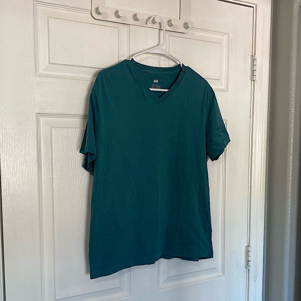 H&M Regular Fit Turquoise T-Shirt